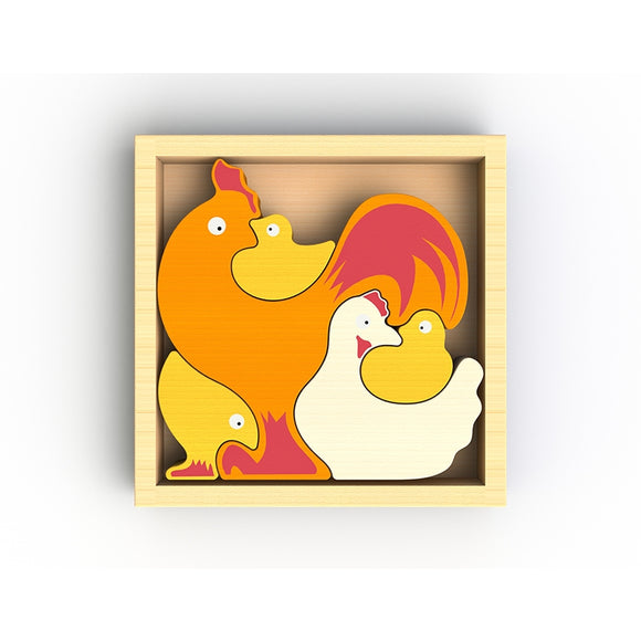 Chicken Family Puzzle - Begin Again