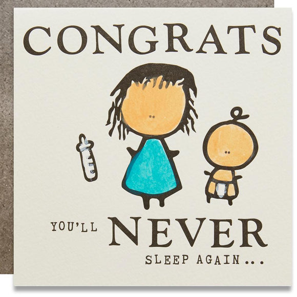 A white square card with a text: 