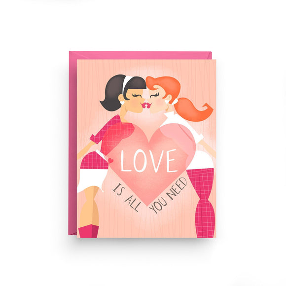 A peach colored card with text: 