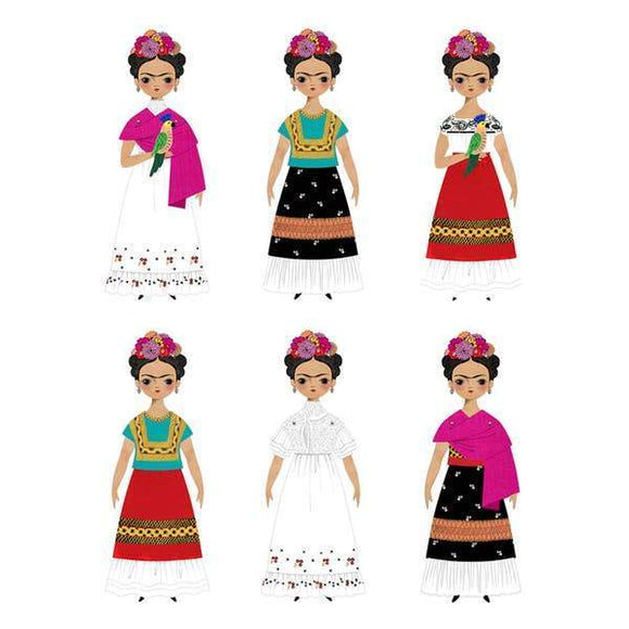Paper dolls in different outfits.