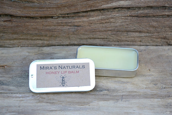 Mira's Naturals Honey Lip Balm Retro Slide Tin