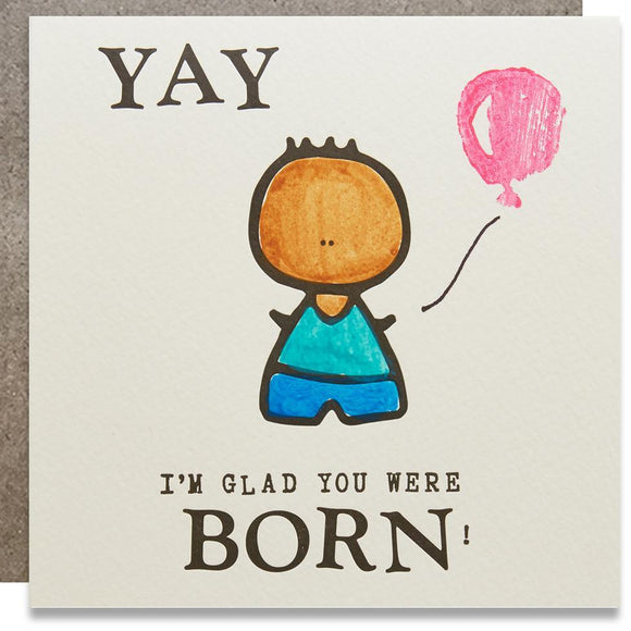 A white square card with a black text: 